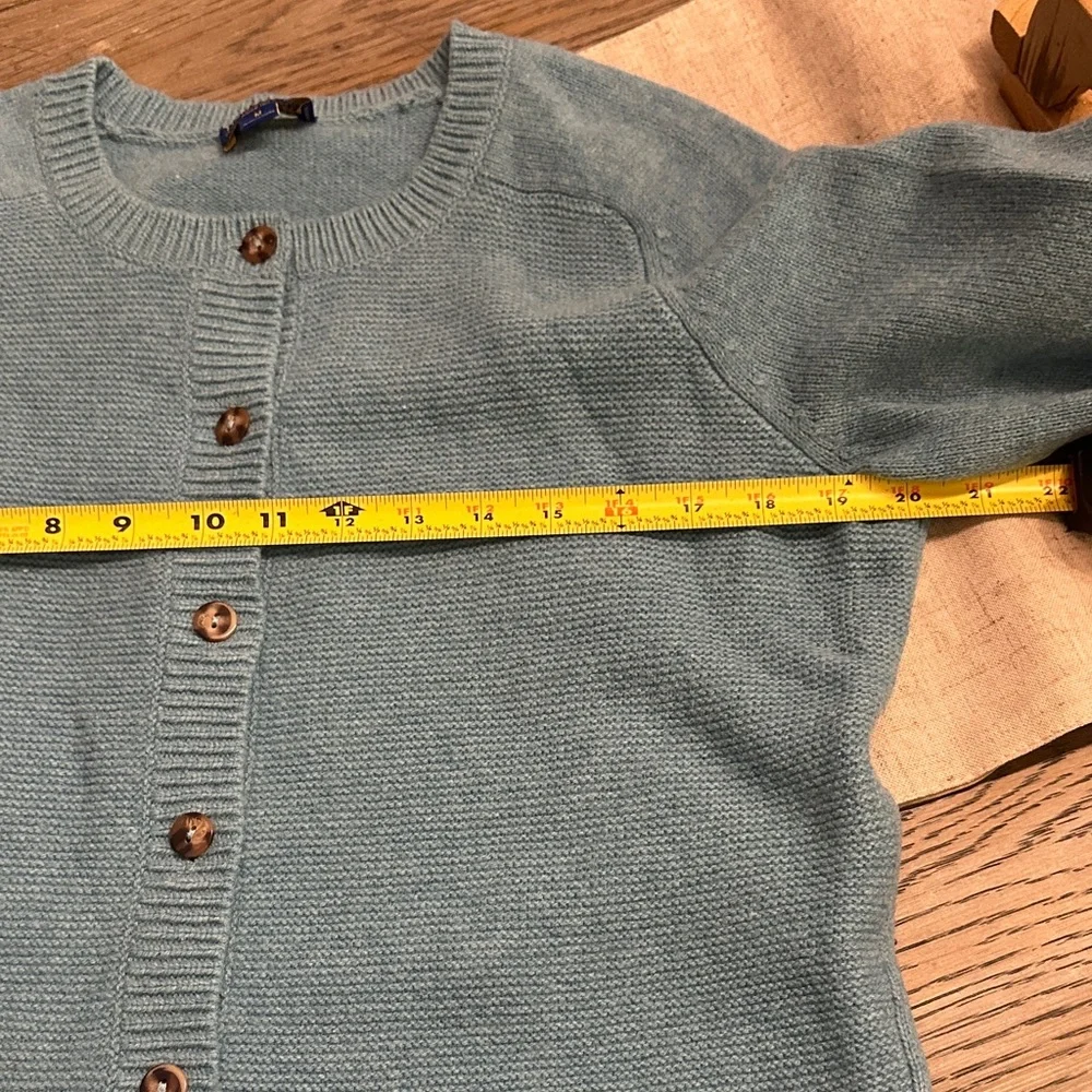 Pendleton 100% Lambswool Cardigan Sweater Teal Blue Knit Button Front Size M - Picture 10 of 13